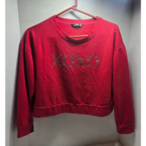Women's XOXO Red Rhinestone XOXO Sweatshirt M
